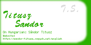 titusz sandor business card